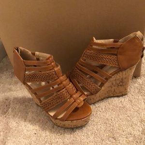 Brown high wedges